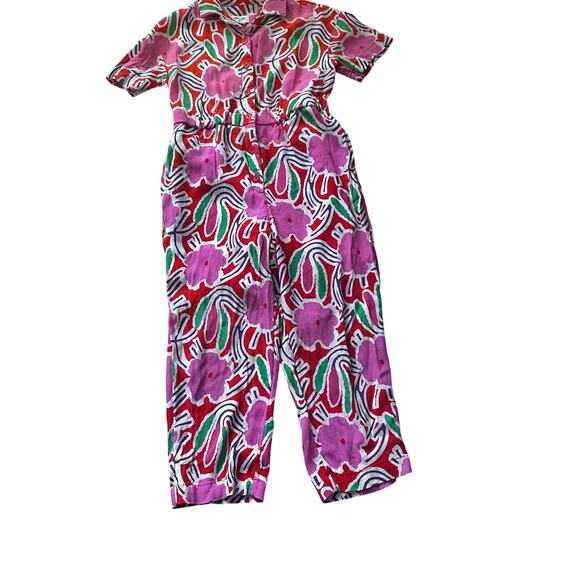 DVF for Target Toddler Short Sleeve Flower Groove Red Jumpsuit - Picture 3 of 9
